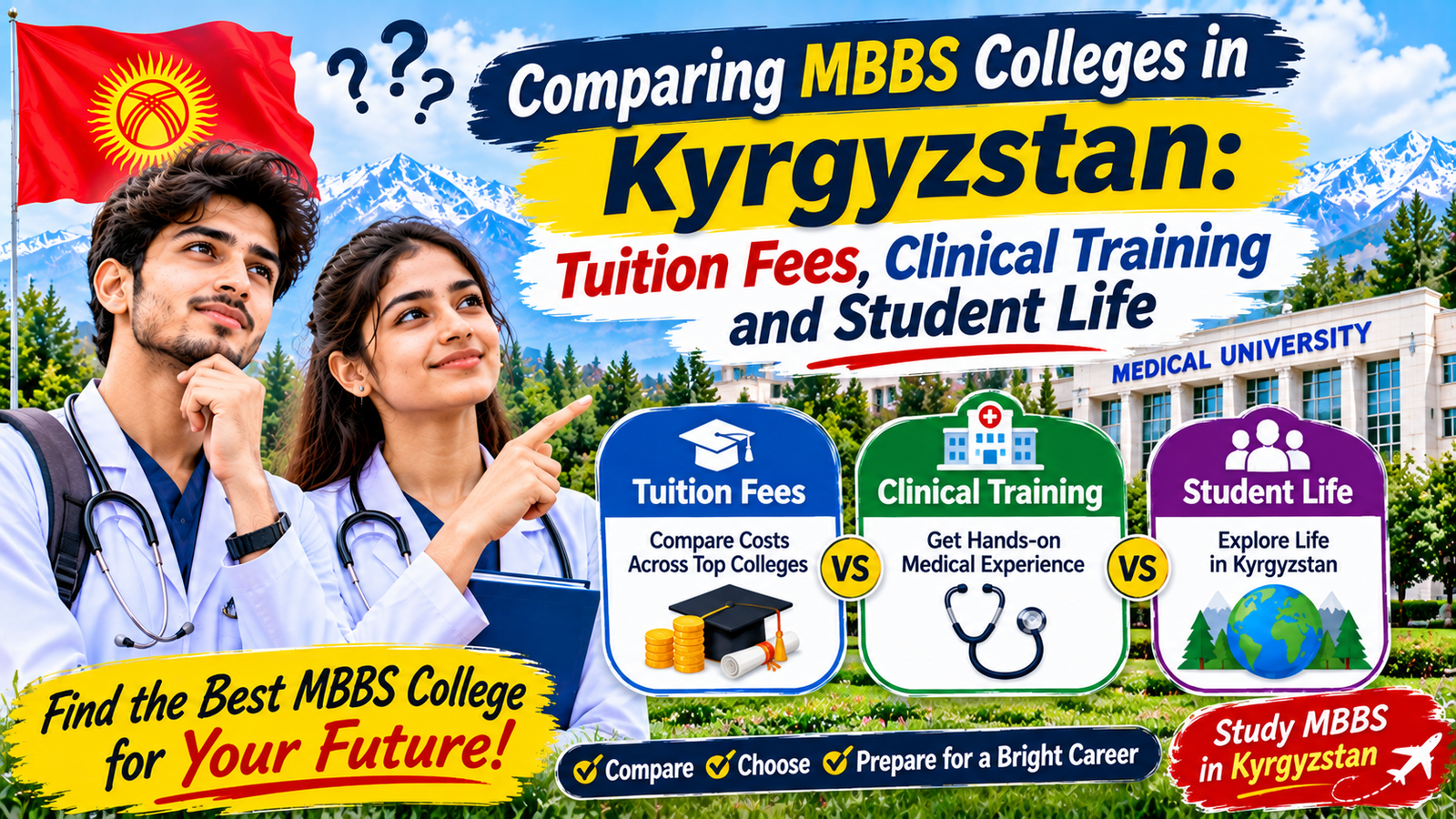 Comparing MBBS Colleges in Kyrgyzstan: Tuition Fees, Clinical Training and Student Life